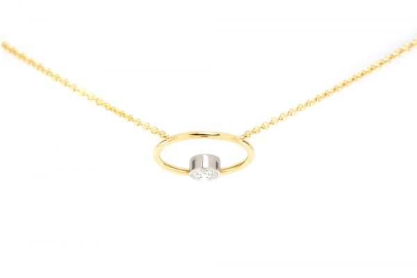 Pendentif Bonheur - Diamant serti or blanc - Or jaune 3