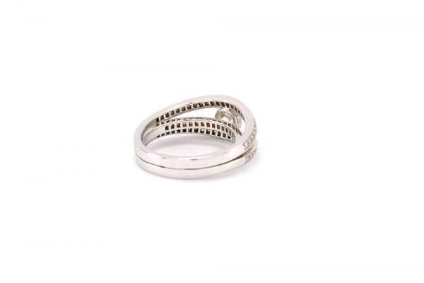 Solitaire 3 anneaux - or blanc et diamants 5