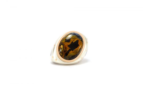Bague "Nouveau Monde" - Pietersite et argent - 2