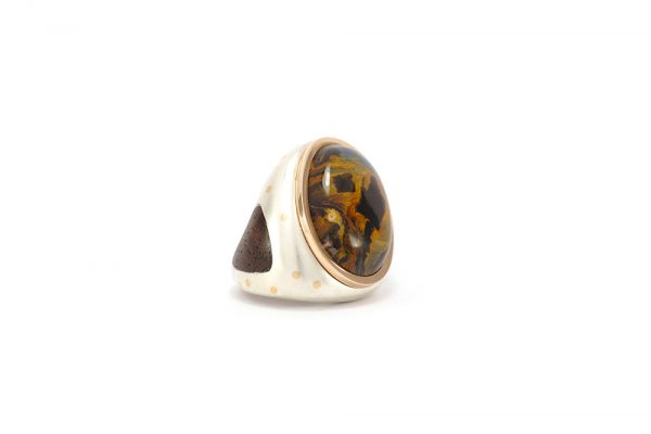 Bague "Nouveau Monde" - Pietersite et argent