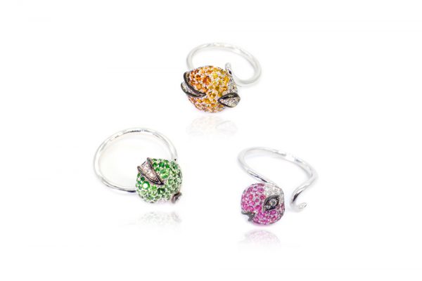 Bague Eclosion - pierres précieuses et Diamants - 5