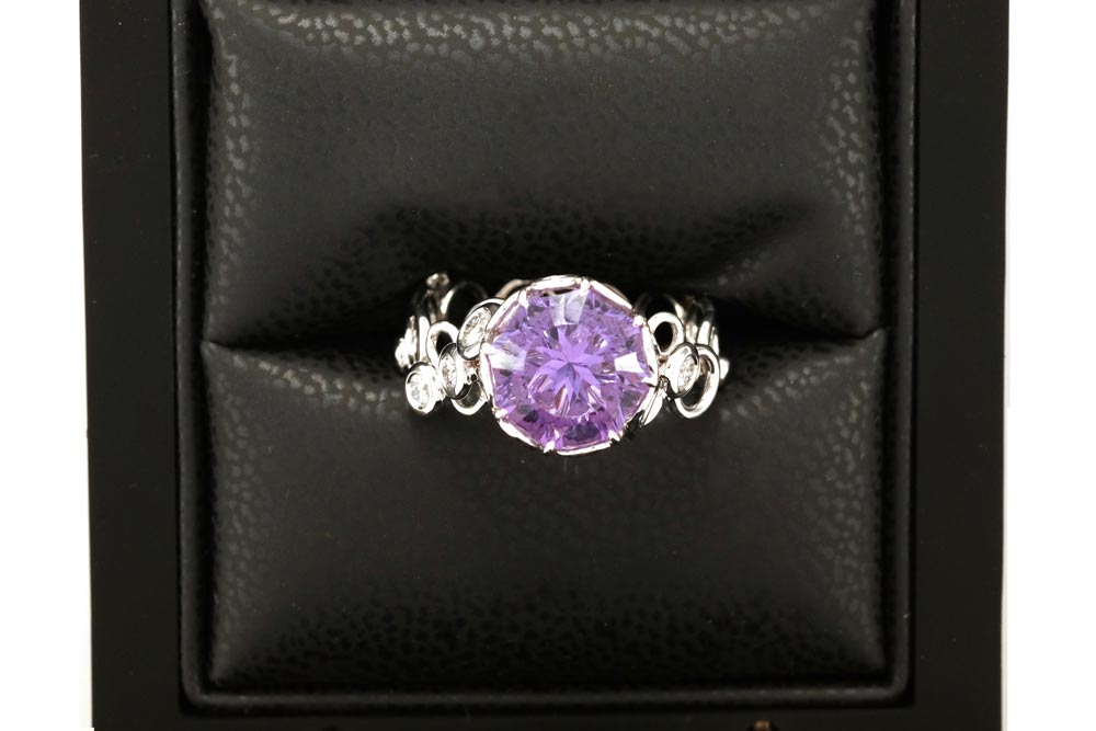 Bague Effervescence - Or blanc Diamants et Améthyste 5