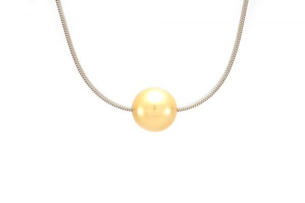 Collier mer du sud - Or blanc - perle Gold - 2