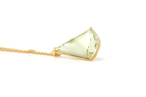 Pendentif Pendulum - or jaune et Prasiolite 5