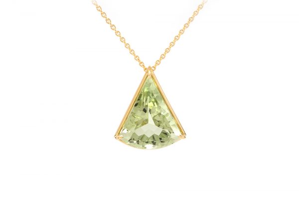 Pendentif Pendulum - or jaune et Prasiolite
