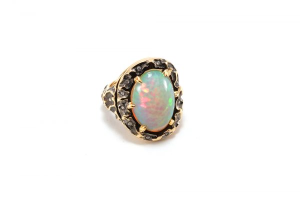 Bague Abysses - Opale, diamants et or jaune 2