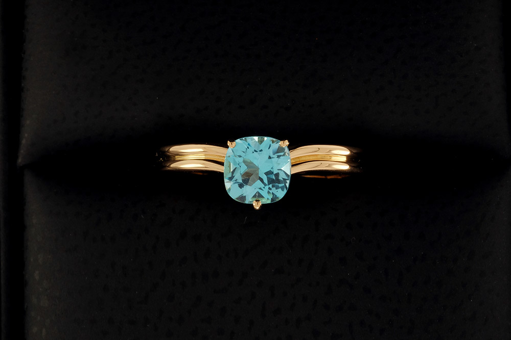 Bague Aigue Marine - Or jaune et Aigue Marine 5