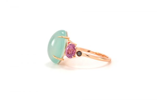 Bague Délice - Calcédoine, Spinelle et Saphir 3