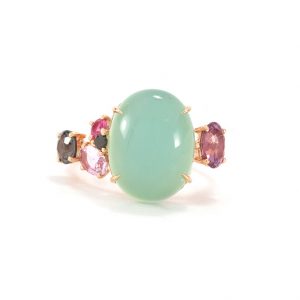 Bague Délice - Calcédoine, Spinelle et Saphir 4