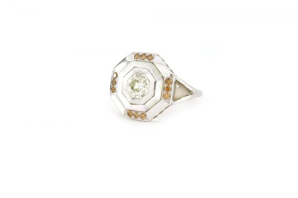 Bague Palais des Glaces - Or blanc, nacre et diamants - 6