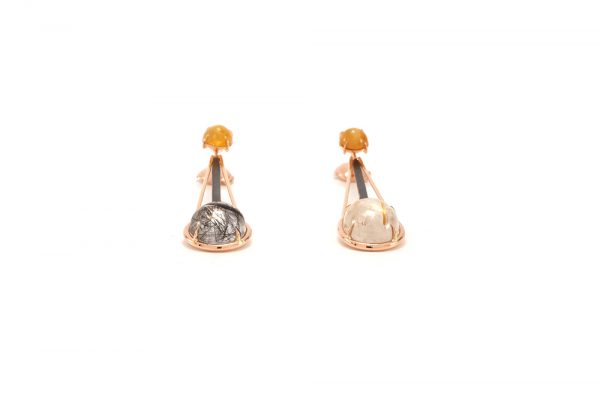Boucle d'oreille Rutille - Quartz Rutille et Or rouge 5