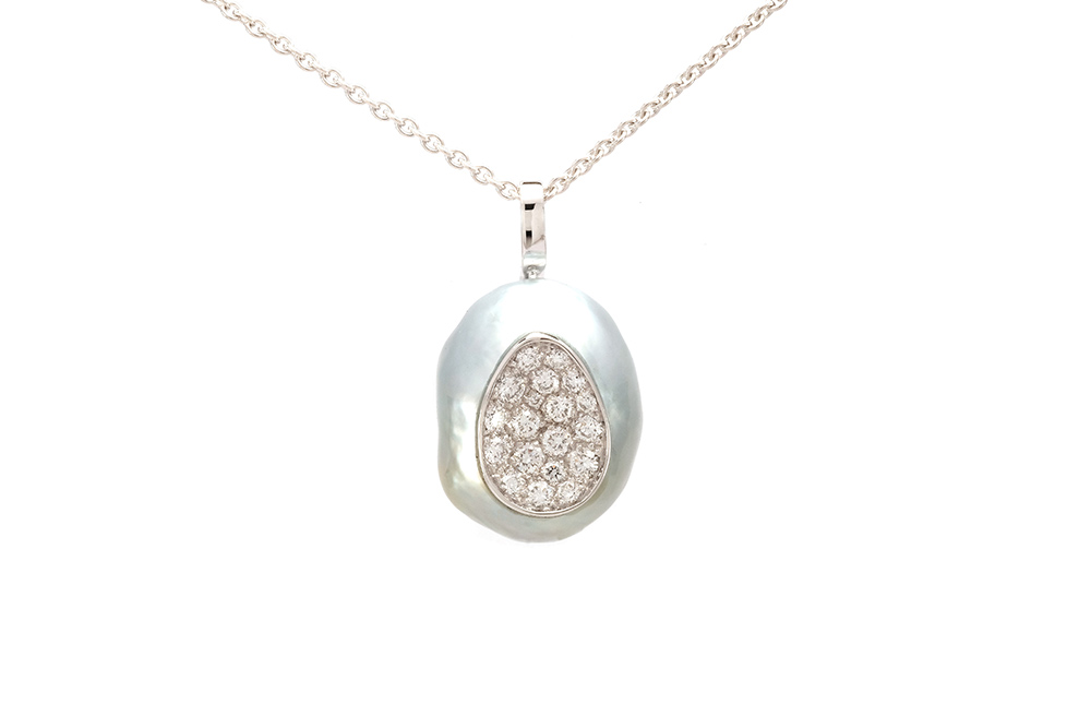 Pendentif Baroque - Perle et Diamants 1