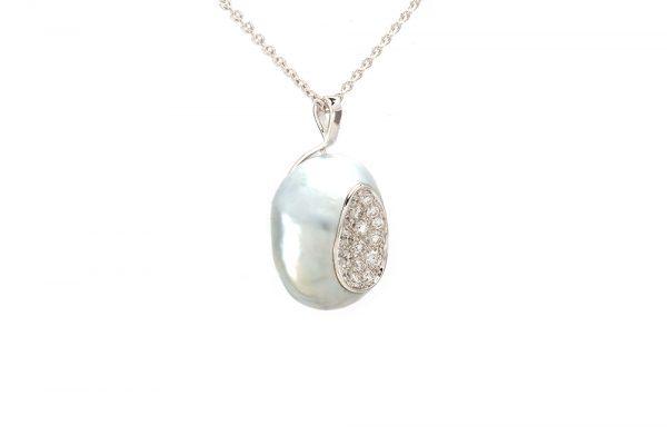 Pendentif Baroque - Perle et Diamants 2