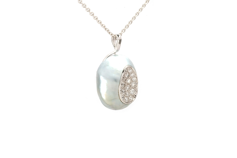 Pendentif Baroque - Perle et Diamants 2