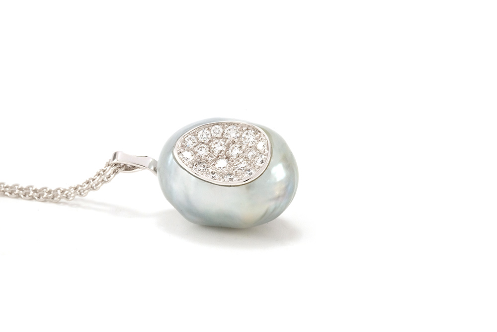 Pendentif Baroque - Perle et Diamants 5