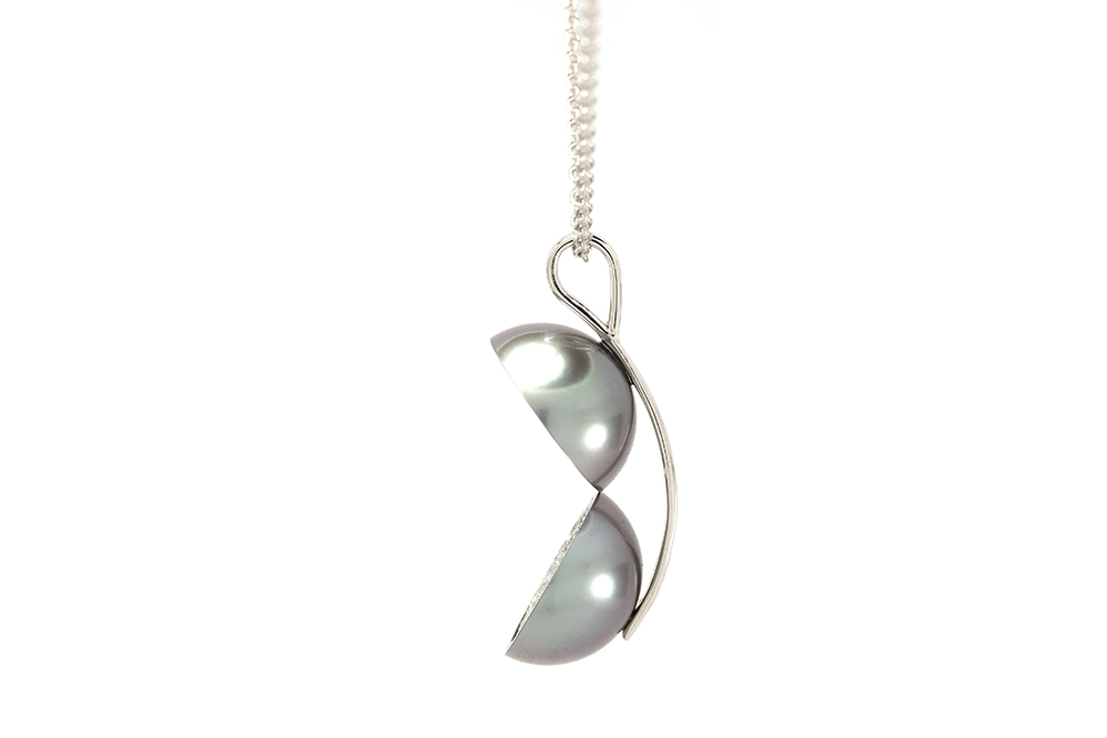Pendentif Agora - Perle de Tahiti et Diamants sur Or blanc 2
