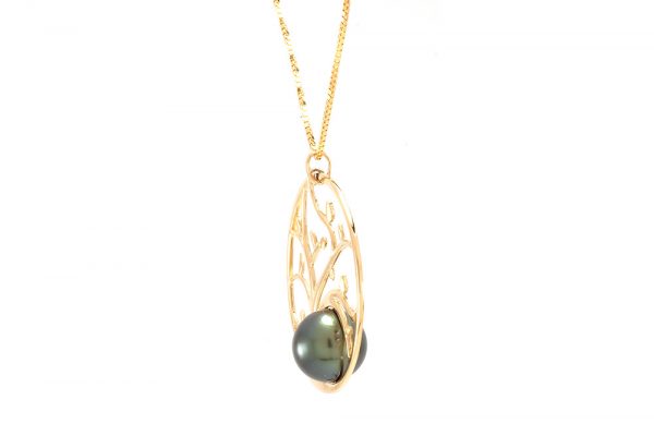 Pendentif Arbre de Vie - Or jaune et Perle 2