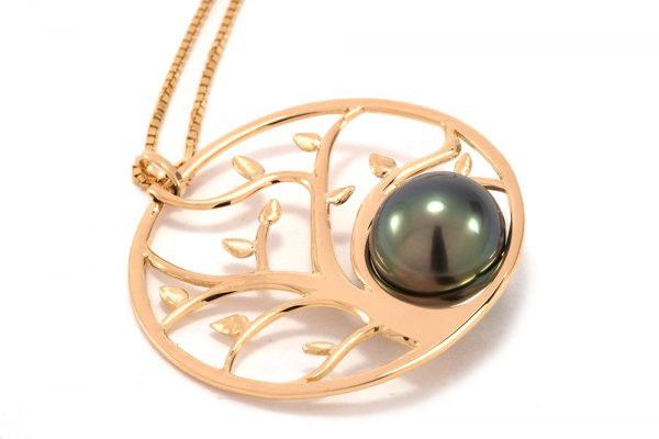 Pendentif Arbre de Vie - Or jaune et Perle 4