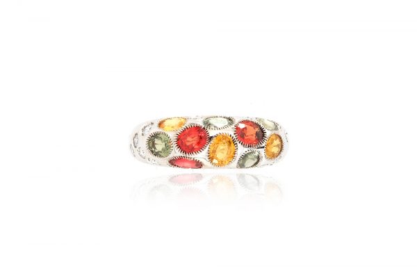 Bague Disco - or blanc, saphirs et diamants 1