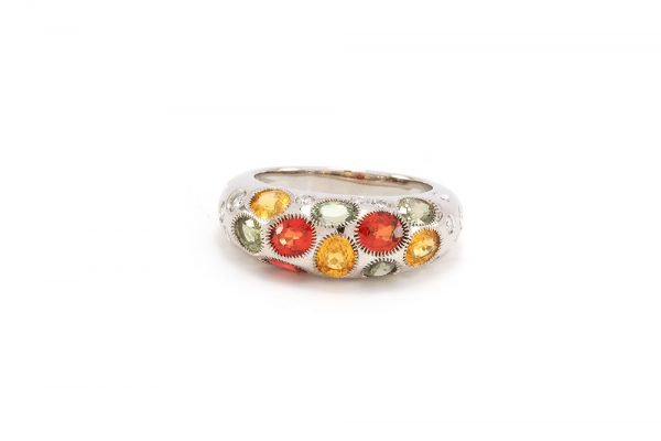 Bague Disco - or blanc, saphirs et diamants 3