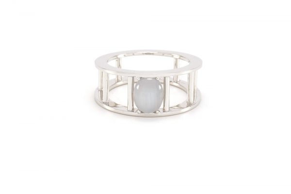 Bague Temporalis - or blanc et saphir étoilé 3