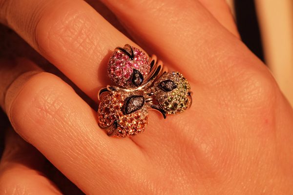 Bague Eclosion - pierres précieuses et Diamants - 10