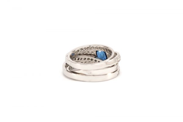 Bague Lien Saphir - Or Blanc, Saphir et diamants 5