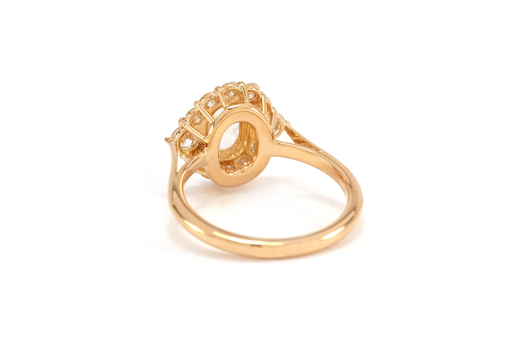 Bague Panier Rose Cut - Or jaune et Diamants 5