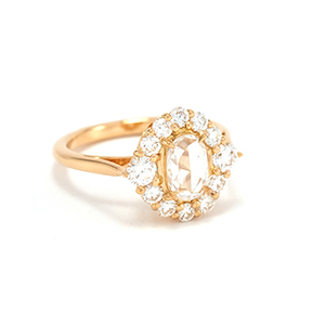 Bague Panier Rose Cut - Or jaune et Diamants - vignette