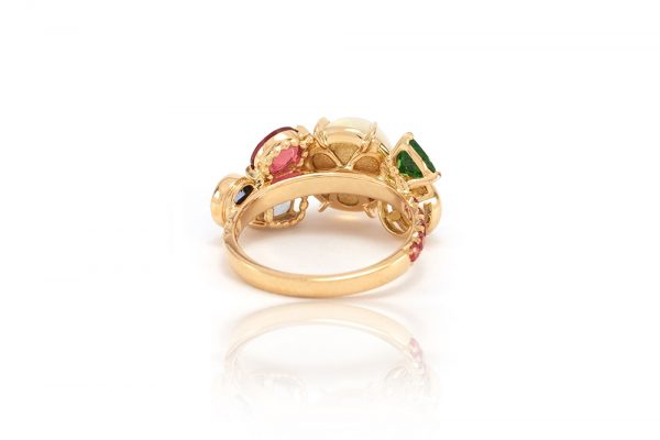 Bague Tropiques - Or jaune, Opales et pierres précieuses 5