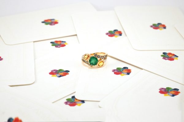 Bague Tsarine - Or jaune, emeraude et alexandrite 2