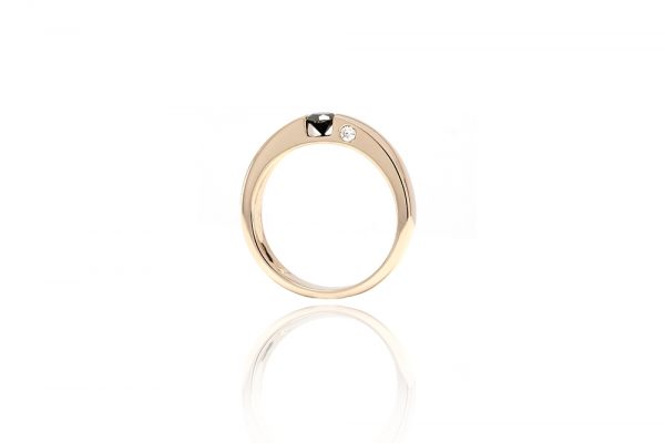 Solitaire Epuré Black - Or blanc et Diamant noir 1