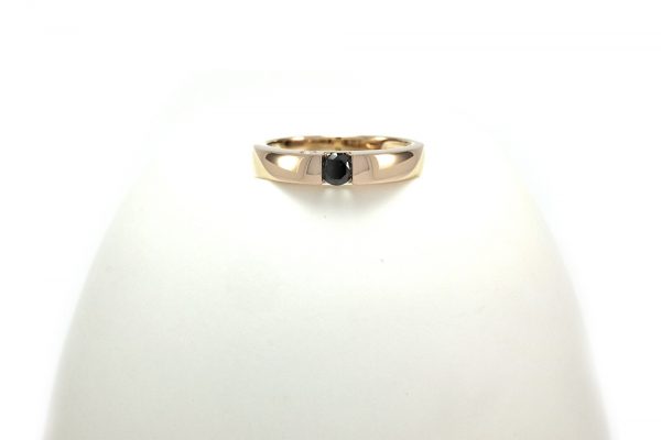 Solitaire Epuré Black - Or blanc et Diamant noir 2