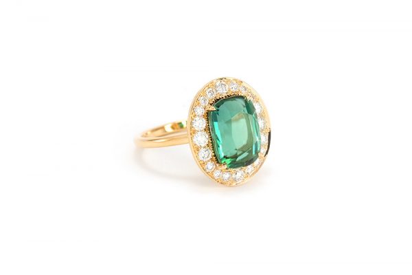 Bague Holy, or blanc, Tourmaline et diamants 2