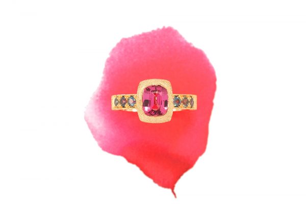 Bague Pink Perfume, Or, Spinelle et Alexandrites 1