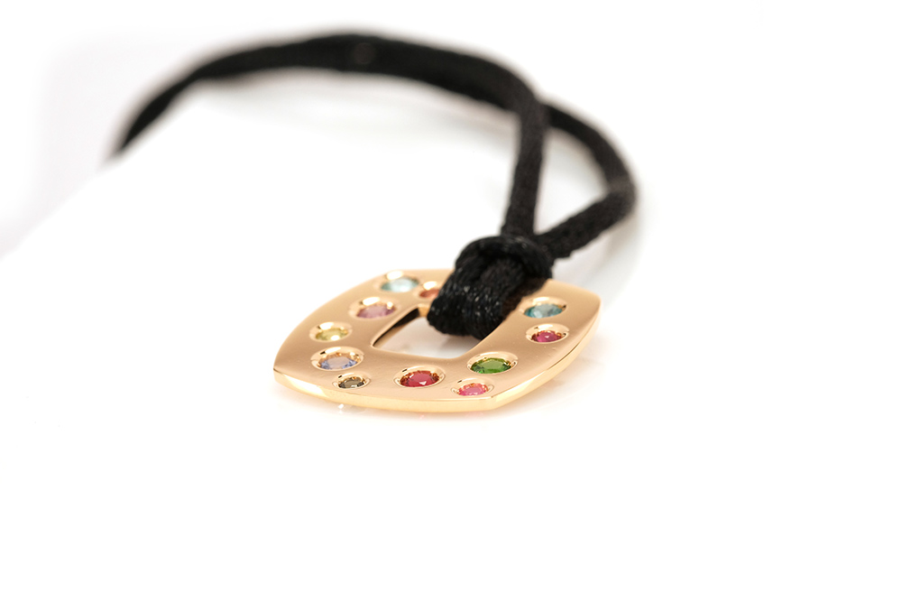 Pendentif Birth, or jaune et pierres 2