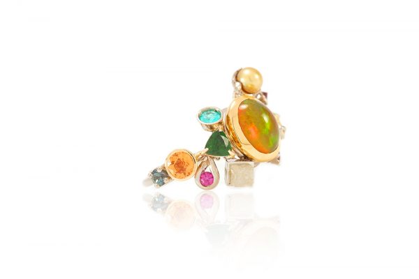 Bague Mer du Sud, or 18K, pierres fines et précieuses 2