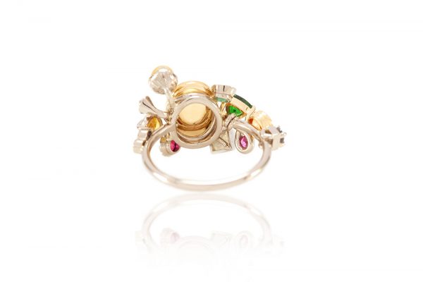 Bague Mer du Sud, or 18K, pierres fines et précieuses 3
