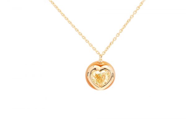 Pendentif Golden, or diamant et perle 1