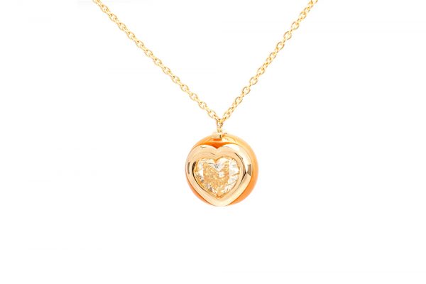 Pendentif Golden, or diamant et perle 2