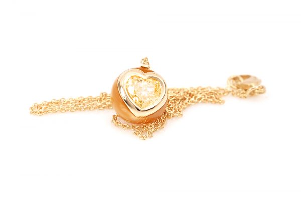 Pendentif Golden, or diamant et perle 5