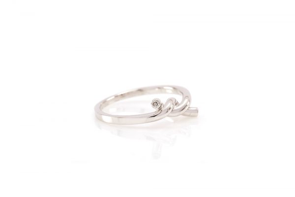 Alliance Enlacée, or blanc et diamants 1