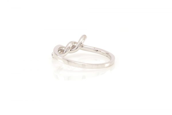 Alliance Enlacée, or blanc et diamants 3