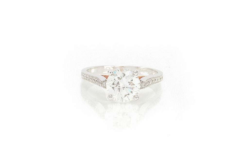 Solitaire Destin, or blanc et diamants 1