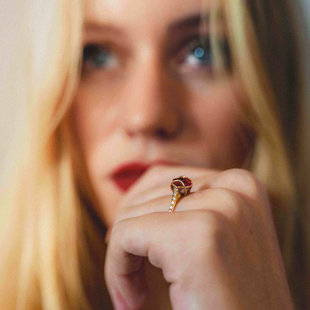 Bague Ellipse Rubellite – Image 6