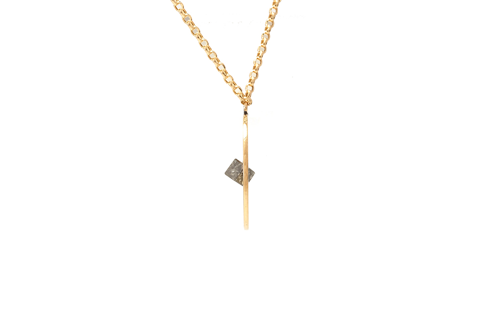 pendentif or jaune et diamant brut 4