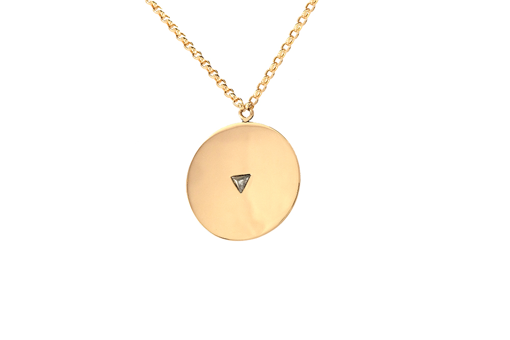 pendentif or jaune et diamant brut 5