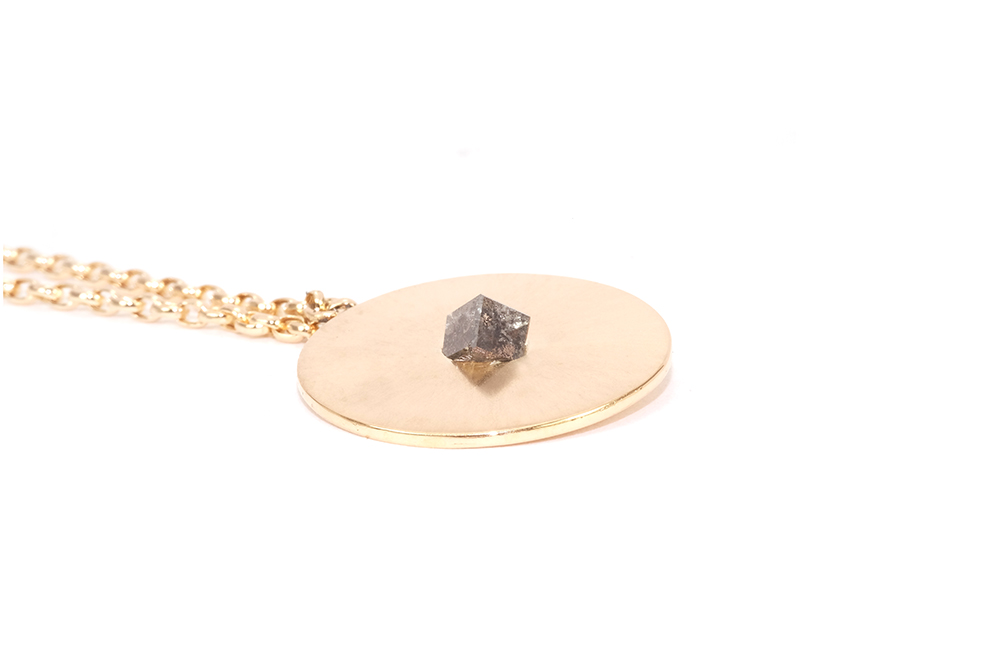 pendentif or jaune et diamant brut 2