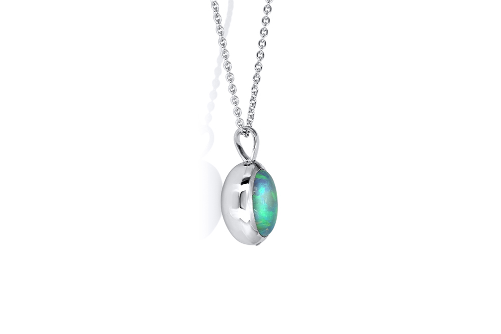 Pendentif Opale et or blanc 6