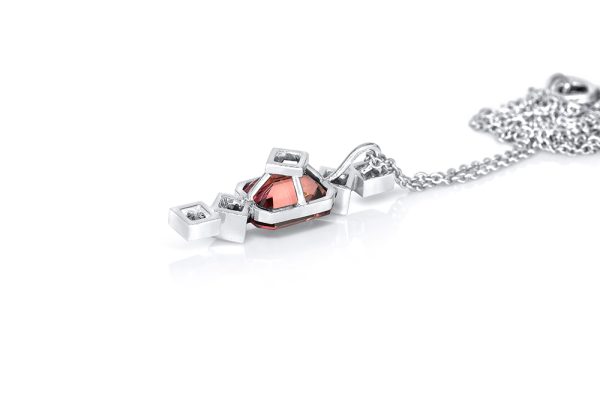 pendentif or blanc, tourmaline et alexandrites 5